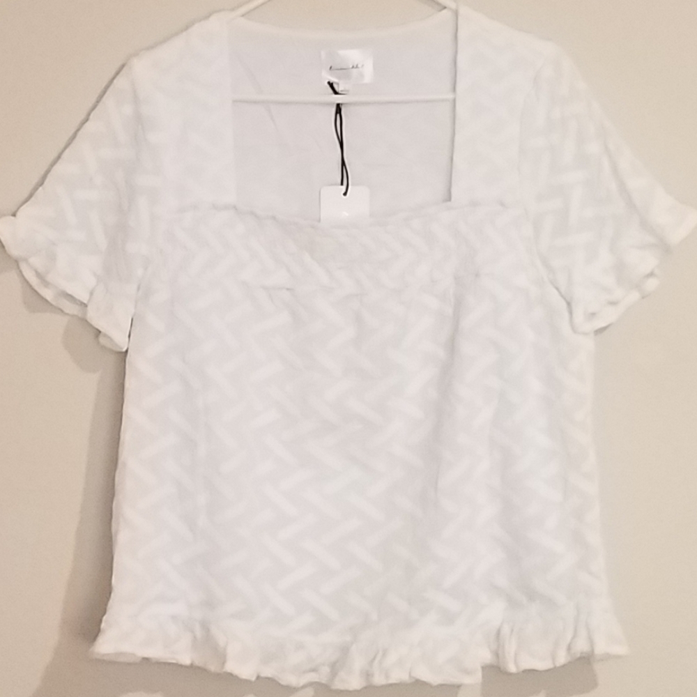 Line and dot by Revolve square neck lined top
